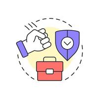 Workplace violence multi color concept icon. Physical security threat and risk. Damage of equipment. Round shape line illustration. Abstract idea. Graphic design. Easy to use in booklet vector