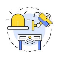 Detect threats multi color concept icon. Physical security ecosystem. Identify risks. First line of defense. Round shape line illustration. Abstract idea. Graphic design. Easy to use in booklet vector