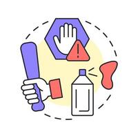 Vandalism multi color concept icon. Physical security threat and risk. Damage and destruction of property. Round shape line illustration. Abstract idea. Graphic design. Easy to use in booklet vector