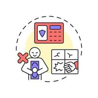 Theft and burglary multi color concept icon. Physical security threat and risk. Illegal removal of property. Round shape line illustration. Abstract idea. Graphic design. Easy to use in booklet vector