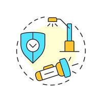 Security lighting multi color concept icon. Physical protection audit component. Enhance visibility on area. Round shape line illustration. Abstract idea. Graphic design. Easy to use in booklet vector