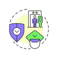 Enhanced threat protection multi color concept icon. Benefit of physical security. Effective risks protection. Round shape line illustration. Abstract idea. Graphic design. Easy to use in booklet vector