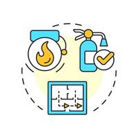 Emergency preparedness multi color concept icon. Physical security audit component. Minimizing loss risks. Round shape line illustration. Abstract idea. Graphic design. Easy to use in booklet vector
