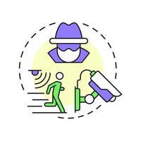 Crime prevention multi color concept icon. Benefit of physical security. Controlling access to vulnerable areas. Round shape line illustration. Abstract idea. Graphic design. Easy to use in booklet vector