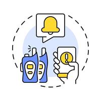 Communicate multi color concept icon. Physical security ecosystem. Coordination between emergency systems. Round shape line illustration. Abstract idea. Graphic design. Easy to use in booklet vector