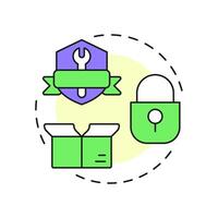Protection of physical assets multi color concept icon. Benefit of security system. Safety of important property. Round shape line illustration. Abstract idea. Graphic design. Easy to use in booklet vector