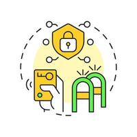 Access control multi color concept icon. Component of physical security system. Facility enter exit management. Round shape line illustration. Abstract idea. Graphic design. Easy to use in booklet vector
