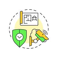 Perimeter security multi color concept icon. Component of physical protection system. Boundaries safety. Round shape line illustration. Abstract idea. Graphic design. Easy to use in booklet vector