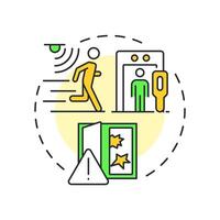 Intrusion detection multi color concept icon. Physical security system. Identify unauthorized entry attempts. Round shape line illustration. Abstract idea. Graphic design. Easy to use in booklet vector