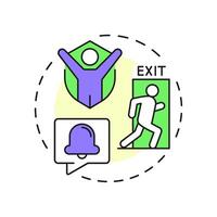 Safety of individuals multi color concept icon. Benefit of physical security. Protecting people from threats. Round shape line illustration. Abstract idea. Graphic design. Easy to use in booklet vector
