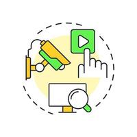 surveillance multi color concept icon. Component of physical security system. Monitoring in real time. Round shape line illustration. Abstract idea. Graphic design. Easy to use in booklet vector