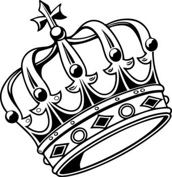 real corona con Tres puntiagudo consejos en plano silueta estilo, mínimo negro diseño hecho para rastreo y portafolio subir vector