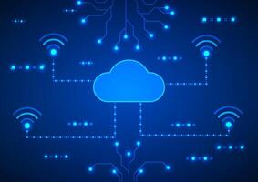 Digital cryber technology background. Network cloud concept. Design for online data system wireless wifi machine learning. vector