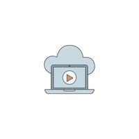 Cloud Streaming on Laptop vector