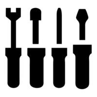 Four different types of screwdriver icons vector