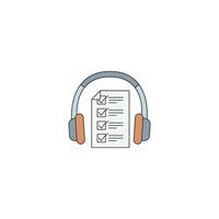 Headphones with To-Do List vector