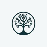a tree with dna in it is shown in a circle vector
