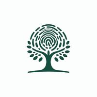 tree with a fingerprint on it vector