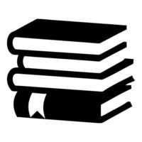 Stack of books icon black and white illustration vector