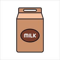 Carton Chocolate Milk Flat design style, milk carton packaging used as a chocolate ingredient, perfect for recipe visuals and dairy themed graphics. vector