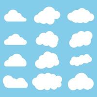 Bunch of cloud flat illustration vector