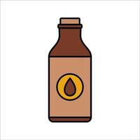 Bottle Chocolate drink Flat design style, a bottle of chocolate drink, ideal for recipe visuals and food packaging designs. vector