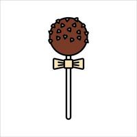 Chocolate Candy Flat design style, round chocolate candy with foil wrapper, ideal for dessert elements and celebration illustrations. vector