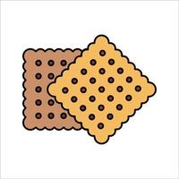 Wafers Flat design style, square crispy wafers often filled with chocolate, great for snack branding and dessert themes. vector