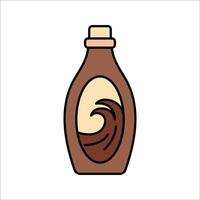 Chocolate Syrup Bottle Flat design style, a bottle of chocolate syrup, great for topping illustrations, dessert graphics, and sweet product packaging visuals. vector