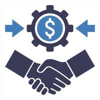 P2P Lending icon concept in blue color vector