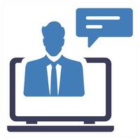 Online Teaching icon concept in blue color vector