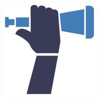 Telescope concept in blue color vector