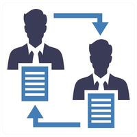 Peer To Peer icon concept in blue color vector