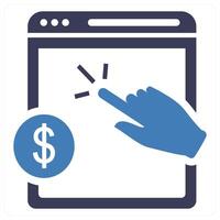Pay Per Click and ppc concept in blue color vector