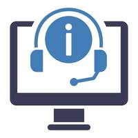 Online Support icon concept in blue color vector
