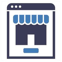 Online Store icon in blue color vector