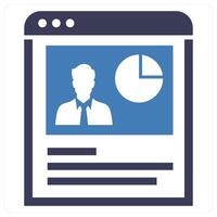 Online Training icon concept in blue color vector