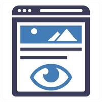 Online Viewer icon concept in blue color vector
