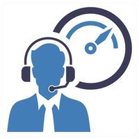 Performance Assistance icon concept in blue color vector