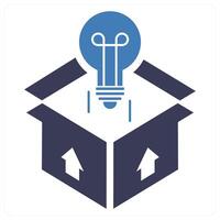 Out of box Idea icon concept in blue color vector