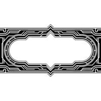 Art Deco Frame With Modern Lines, Black And White vector