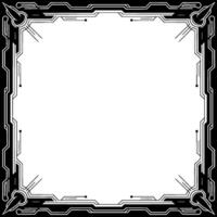 Futuristic Frame Black White Geometric Border For Certificates And Presentations vector