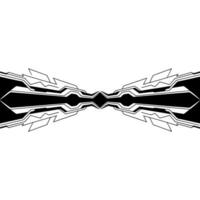 Abstract Geometric Tech With Center Line In Black White vector