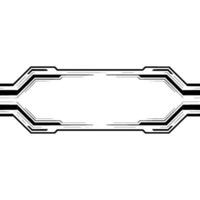 Tech Frame Futuristic Silver And Black On White Background vector