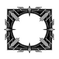 Art Deco Frame Geometric With Circular Opening vector