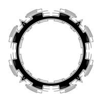 Futuristic Tech Circle Black White Ui Element On Gradient Background vector