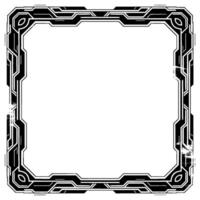 Futuristic Frame Black And White Tech Border, Space, Digital vector