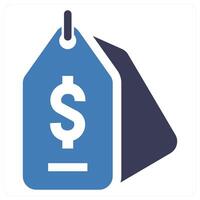Price Tag icon concept in blue color vector
