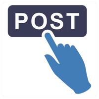 Post icon concept in blue color vector