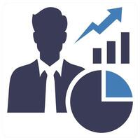 Personal Statistics icon concept in blue color vector